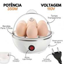 110V Electric Multipurpose Steam Egg Cooker Machine To Make 7 Eggs In Up To 10 Minutes With Portable And Practical Measuring Cup - Xanh hoặc trắng - Xem 2