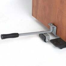 5Pcs Heavy Duty Furniture Mover Kit - Iron & Rubber Lifting Sliders With Rollers - Max 300kg Load Capacity - Scratch-Proof Floor Protection For Wood/Tile - Ergonomic Design For DIY Home Moving & Rearranging - 1 x Pengangkat Furnitur + 4 x Gulungan Bongkar Muat - View 2