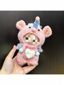 Conjunto de reemplazo de ropa y atuendo para muñecas Labulabu, juego de accesorios de moda premium con disfraces esponjosos y lindos de animales como perro, rana, elefante y oso para muñecas Labubuu de 17 cm/15 cm de pie/sentadas (sin muñeca)