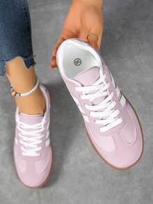 Women's Summer Casual Flat Soft Bottom Patchwork Color Sneakers, New Spring 2025 Collection - 紫色 - 查看 4