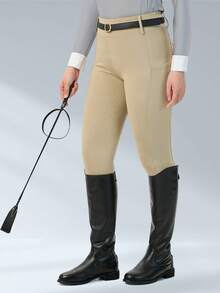 BEROY Women Horse Riding Pants Silicone Full Seat Breeches Equestrian Schooling Horseback Riding Tights Pockets