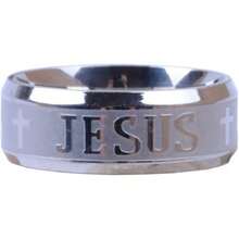 Tanyoyo 8MM Stainless Steel Jesus Cross Ring Silver Size 6-14 - 11 - Xem 3