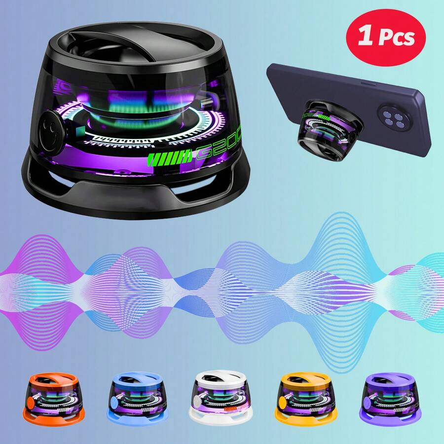 Bocina Portátil Inalámbrica Magnética HiFi con Luces RGB, Ideal para Exteriores, Batería Recargable Incorporada - Negro - Ver 1