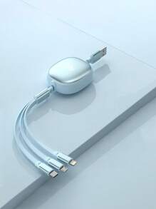 3-In-1 100W Fast Charging Charger Cable &Retractable One Tow Three Cable, Durable Tpe Charging Data Line Compatible With Iphone And Compatible With Samsung Series, High Efficiency Charge Cable