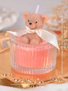 1 pièce Bougie en verre en forme d'ours en peluche mignon, parfaite pour le bien-être personnel et un excellent cadeau. Élément de décoration d'intérieur photogénique, s'associe bien avec une bougie parfumée apaisante. Bougie de niche haut de gamme, convient comme cadeau d'anniversaire ou décoration d'intérieur. - Multicolore - Voir 12