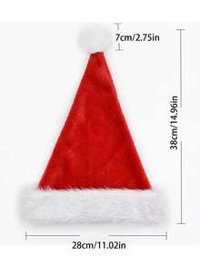 1 Stück Weihnachtsmann Plüschmütze, Weihnachtsparty Kostümmütze, Weihnachtsdekoration Heimdekoration Weihnachtsdekorationen Raumdekoration Winter - Verschiedenfarbig - Übersicht 12