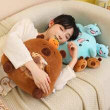 Keylingwd 13.7*13.7in Snack Bag Capybara Pillow Plush Toy, With Six Small Dolls Inside, Children's Plush Toys, Birthday Gifts For Boys And Girls ,Very Cute, Soft And Comfortable Dolls, Plush Filling, Perfect Gift For Holidays And Birthdays, Decorative Pillows For Living Room Sofas - Multicolor - View 12