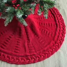 1pc Knitted Christmas Tree Skirt, Thick Woven Rustic Christmas Tree Decor, Farmhouse Christmas Decoration, Christmas Holiday Party Home Gathering Decor Home Decor Christmas Decorations Room Decor Winter