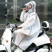 1pc EVA Raincoat With Backpack Space, Hooded Semi-Transparent Waterproof Poncho For Adults, Lightweight & Button Closure Design - Perfect For School, Outdoor Activities & Casual Wear | Outdoor Cycling Rainwear | High Quality Hiking Clothes Insulation,Galentines,Puppy,Carnival,Party Decorations