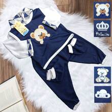 4 Piece Pagan Baby Clothing Kit For Boys Or Girls, Embroidered, Newborn And Premature Sizes - 藏蓝色 - 查看 2