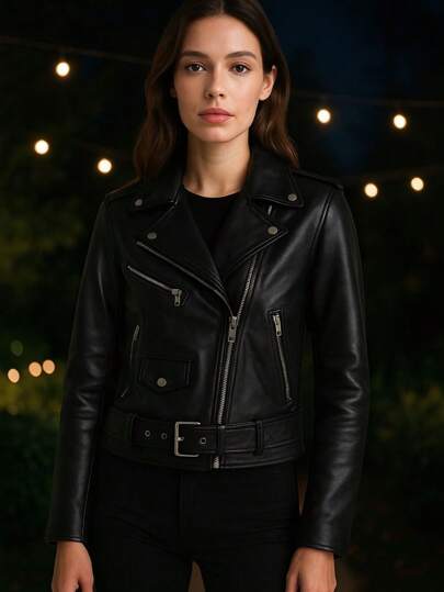 HPC POLO Chaqueta Chamarra Dama Mujer  Cazadora Vinipiel comoda, ligera, bonita y elegante motocilista