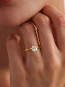 1pc 925 Sterling Silver Light Luxury Fashion Personalized Sparkling Zirconia Planet Surrounding Ring For Women Daily Versatile Style Prom Party Decoration Fine Jewellery For Women As Gift