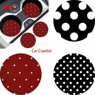 2pcs Car Cup Holder Coasters, Anti-Slip Shockproof Universal Fashion Car Coasters, Insert Interior Accessories, Party Gift