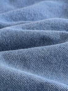 3pcs/Set Baby Boy Casual Short Sleeve T-Shirt, Long Sleeve Denim Shirt, And Dual Pocket Denim Pants, Vacation Style Versatile Retro Street - Blue - View 9