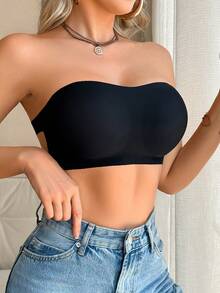 女士无缝无钢圈文胸，性感单肩设计，防滑侧边，可拆卸垫和交叉后背，无肩带