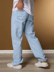 Barão Balão Men's Jeans, Wide Leg Model - Light Wash - View 3