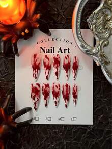 10 件手工制作的万圣节盔甲，带有吸血鬼元素，哥特风格，可拆卸和重复使用 - 紅白色 - 查看 2