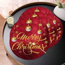 2 buc/4 buc/6 buc covorașe din silicon imprimate cu model de globuri de Crăciun, decor de Crăciun, potrivite pentru masă, cafenea, decorațiuni pentru toate anotimpurile, covorașe lavabile, decor pentru cameră, suporturi pentru pahare, covorașe de scurgere, covorașe pentru masă de bucătărie, decor pentru petreceri de interior și exterior, decor pentru casă, cadou ideal