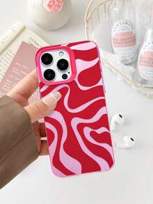 Ốp điện thoại chống rơi Chaos Striped tương thích với iPhone 11 Pro Max, 16 Pro Max, 15 Pro, 14 Plus, 13, 12, 11, 13 Pro Max, 12 Pro - Khung gương màu hồng Bột bạc - Xem 1