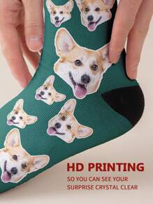1 par de calcetines con estampado de cara personalizable "Pon cualquier cara en los calcetines" Calcetines divertidos de tripulación con estampado de cara para mujeres, calcetines personalizados con fotografía con hombres apuestos, mujeres hermosas, mascotas, perros y gatos, regalo único para el Día de San Valentín y cumpleaños - Perrito, Gato, Gatitos Adorables, Contraídos, Divertidos, Cálidos - Personalizados, Únicos, Regalos personalizados para hombres/mujeres Regalos ideales para él, novio, amigos - Dormitorio, para bodas, para días festivos, para aniversarios, para cumpleaños