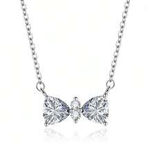 قلادة فضة إسترليني بسيطة بقلب مزدوج مطلي بالمينا الزرقاء والحمراء والوردية، سلسلة عظمة الترقوة مناسبة للملابس اليومية، هدية مناسبة للأمهات وعيد الأم