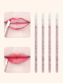 1pc/50pcs/100pcs/200pcs/400pcs/600pcs/800pcs/1000pcs Disposable Lip Brush Wands - Lint-Free Lip Gloss And Lipstick Applicator, Suitable For Makeup - Pink - View 8