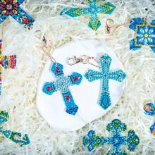 15pcs Cross Theme DIY Diamond Painting Keychains, Religious Acrylic Handmade Diamond Decor Keychains, Diamond Painting Keychain Decorations, Diamond Painting Handmade Art DIY Hanging Decorations, Party Decor Hanging Ornaments, Diamond Painting Backpack Charms, Great Gift For Friends, Suitable For Beginner Diamond Painting Christmas Tree Ornaments, DIY Diamond Painting Hanging Decorations, Holiday Gifts