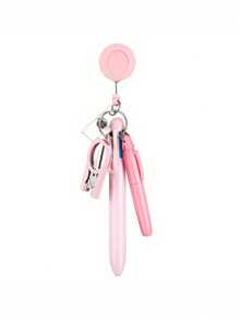 1件马卡龙色护士医生兽医伸缩笔套装，医用伸缩卷轴易拉扣ID扣徽章夹带剪刀便携式防丢笔套装工具钥匙扣包挂件男孩女孩朋友活动纪念品。万圣节配饰教师节圣诞节礼物创意包包挂饰汽车姐妹 - 彩色 - 查看 13
