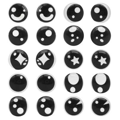 50 piezas de ojos de oso negro mixtos de cabujón de vidrio, ojos planos lindos para juguetes de animales, ojos de muñeca, suministros de manualidades DIY (6 mm, 8 mm, 10 mm, 12 mm)