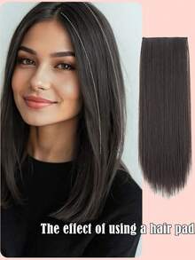 Synthetic Fiber Clip-In Hair Extensions, Invisible Root Hair Topper, Straight Clip-In Wig, Top Hair Volumizing Pad, Hair Density Increase, Unisex, Easy To Use - Multicolor - View 6