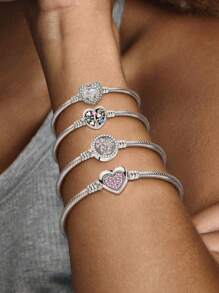 1Pc Glamorous 16-21CM Real Love Snake Bone Chain Bracelet For Women Girlfriend Gift Fine Ladies Jewellery - Silver - View 2