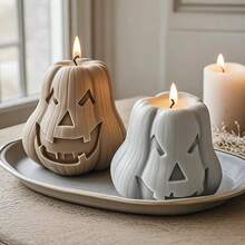 1 pieza Molde de silicona en forma de calabaza para velas, artículo decorativo de Halloween, DIY de jabón, yeso o resina para regalo creativo