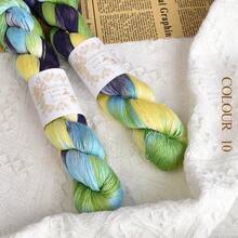 2 set da 100g di filo di pizzo tinto a mano con colori sfumati in lyocell per sciarpe fatte a mano, decorazioni per bambole, ecc.