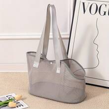 Transportín de malla transpirable para mascotas de verano | Uso manual, con correa de hombro, 3 formas de uso | Mochila de viaje plegable y portátil para gatos/perros | Gran capacidad con hebilla de