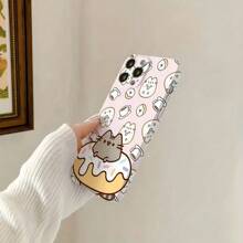 Cute Cartoon Pusheens Phone Case For IPhone 16, 16E, 15, 14, 13, 12, 11 Pro Max, Shockproof Hard PC Back Cover With Camera Protection