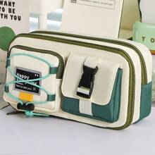 1个可爱卡通大容量铅笔盒，日韩学生铅笔盒，男女通用铅笔盒，多功能铅笔盒，简约铅笔盒，化妆包，洗漱包，文具包 - 彩色 - 查看 10