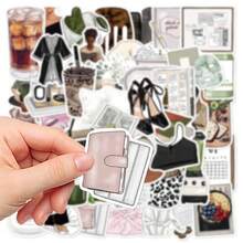 50张干净女孩白色贴纸，适用于笔记本、会计簿、书桌、墙壁、杯子装饰、教室用品，适合万圣节，创意贴纸作为礼物 - 彩色 - 查看 6