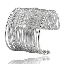 سوار يدوي مصنوع للنساء مغلف بشكل كبير، أنيق للحفلات والهدايا والاستخدام اليومي قطعة واحدة