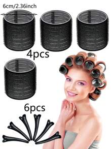 10 Pcs Jumbo Hair Curlers Rollers Large Hair Rollers With Clips, Self-Grip Hair Curlers, Suitable For Long/Medium/Short Hair, Bangs, Diy Curlers 2.36in,1.9in,1.53in,Mother's Day Valentine's Day Couple Gift Essential Curling Tools For Families ,Hair Styling Tools