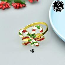 1 قطعة/6 قطع/12 قطعة من حلقات المناديل ذات العناصر الكريسماسية، حلقات معدنية ذهبية دائرية، حاملات مناديل بلون واحد صلب، حلقات معدنية مصقولة من السبائك، بتصميم منقوش مجوف، ديكور عيد الميلاد، ديكور طاولة الطعام، حفلات الزفاف والأعياد والولائم - متعدد الألوان 1 - مشاهدة 25