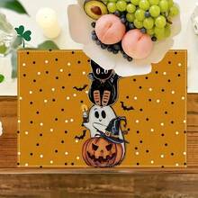 1/2/4/6 Piece Table Mat Set, Halloween Themed Style, Bat Pattern Print, Size 30x45 Cm. Polyester Halloween Placemats Are Suitable For Home Kitchens/Heat-Resistant Tablecloths, Easy To Clean, And Are Ideal Accessories For Home Kitchen Dining Tables. They Are Suitable For Family Gatherings And Indoor Occasions, And Are The Best Choice For Halloween Decoration.