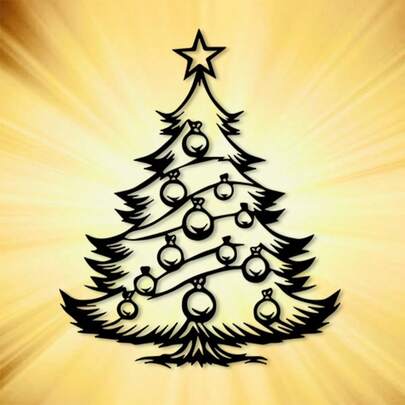 1pc Vintage Style Christmas Tree Metal Wall Art - Rust-Proof Iron, Suitable For Studio And Workshop Decor, Perfect Gift For Engineers, Holiday Decoration, Metal Wall Art Decor Home Decor Christmas Decorations Room Decor