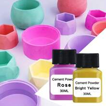 6 Colors Gypsum Cement Pigment Powder Set, 30ml/1.01oz Gypsum Pigment - Water-Based Coloring Agent For Gypsum, Epoxy Crafts And Jewelry Making, Powder Paint Pigment For Resin Crafting