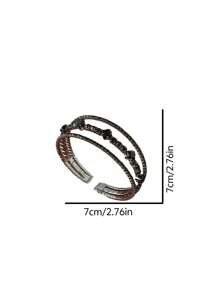 1pc Fashionable & Elegant Black Rhinestone Elastic Bracelet, Suitable For Women In Any Occasion - Black - View 6
