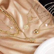 93 Pcs Gold Jewelry Set For Women Costume Jewelry Pack Gold Plated Necklace Bracelet Stackable Ring Earrings Jewelry Pack For Women - 預設 - 查看 5