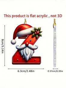 1pc Christmas 26 Alphabet Hanging Decorations - 2D Acrylic Alphabet Tree Hanging Christmas Decorations For Home & Office,Perfect For Holiday Parties & Gifts,Christmas Decrations(Please Remove The Film And Use It,Rope Color Random.)