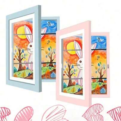 Artistic Children's Memorial Decorative Painting Oil Painting Flip Photo Album, Suitable For Baby Room Decoration, Baby Album, Baby Photo Collection, Newborn (Related Uses) And Baby Growth Memorial.