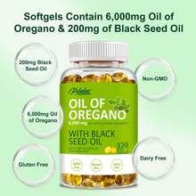PSLALAE Oil Of Oregano - Enhance Immunity, Energy, And Support Digestive System Health, Help Maintain Overall Health - 120pcs - 一瓶 - 試用階段 - 查看 5