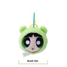 THE POWERPUFF GIRLS 8cm Powerpuff Girls Plush Hanging Ornament, Cute Round Rabbit, Dog, Bear Stuffed Animal Keychains, Birthday Gift