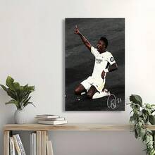 Framed   Football Wall Art - Black & White Minimalist Canvas Print,  Vertical Sports Poster For Bedroom, Office, Classroom Decor - Soccer Player Celebration Artwork, Soccer Room Decor, Office Decoration, Classic Design, Premium Finish, Office Workers - Đã đóng khung - Xem 5
